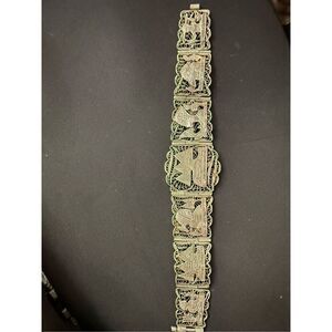 Vintage Egyptian Filigree Panel Bracelet – Handcrafted silver Sterling